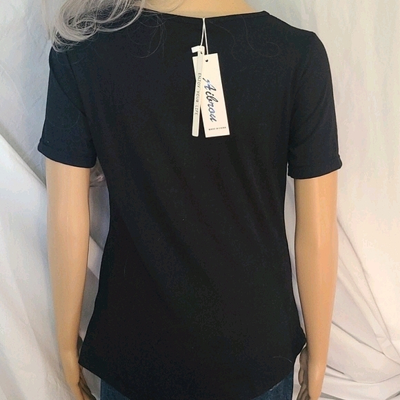 AIBROU Black Short Sleeve Embroidered Shirt - Picture 5 of 11